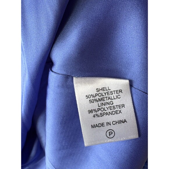 IVY CITY CO. womens Cecily Midi Dress size 2 Cobalt Blue Sparkly Tier Pleated - Picture 11 of 11